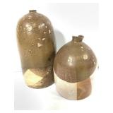 Antique Stoneware Jug Pair
