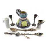 Ceramic Art Cups Spoons Candle Holders 8 Pcs