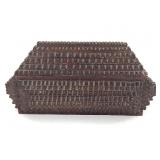 Tramp Art Box w Kraft Cheese Carton Base