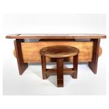 2 Solid Wood Tables by Wm Itter