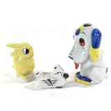 3 Painted Ceramic Animal Figures