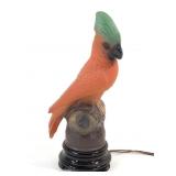 Tiffin Glass Cockatoo Parrot Lamp