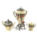 Art Deco Fraunfelter China Electric Coffee Urn Set