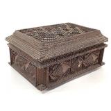 Tramp Art Pyramid Chip Carved Dresser Box