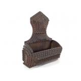 Tramp Art Comb Box Wall Hung Chip Carved