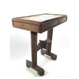 Tramp Art Lamp Table w Old Paint