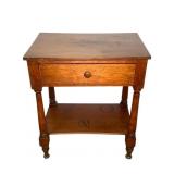 Antique Primitive One Drawer Work Table