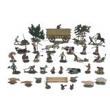 36 Pc Vtg German Painted Lead Farm Figures Animals