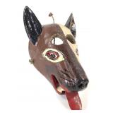 Vtg Mexican Folk Art Dog Mask