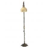Early 20thC Standing Lamp w Glass Shade