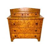 Antique Solid Birdseye Maple Chest of Drawers