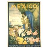 1945 Mexico Travel Poster A X Pena Offset Litho