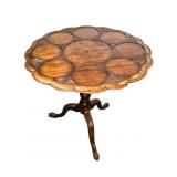 Antique Wood Piecrust Tilt-Top Table