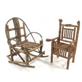 Miniature Twig Table Top Chairs