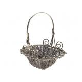 Miniature Woven Silver Basket