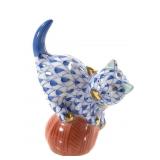 Herend Porcelain Cat on Ball of Yarn Miniature