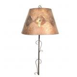 1920-30s Cast Iron Floor Lamp w Shade