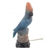 Tiffin Glass Cockatoo / Parrot Lamp Art Deco