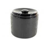 Art Deco Etched Black Glass Humidor