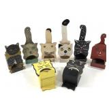 8 Folk Art Cat Kitchen Matchbox Holders