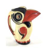 Erphila Toucan Pitcher Czechoslovakia Early 20thC