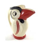 Parrot Pitcher Unmarked Sim. Czech Pottery