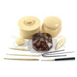 Celluloid & Bone Dresser & Sewing Items