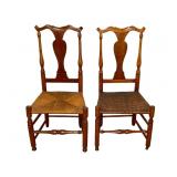 Pr 18th C New England Vernacular Side Chairs