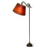 Bridge Lamp w Brown Paper Shade.