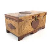 Tramp Art Match Stick Sweetheart Treasure Box