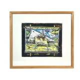 Inscribed 1977 Lithograph attr William T. Wiley