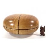 Carved Boxwood Laughing Buddha & Shrine