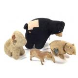 4 Found Well Loved Stuffed Animal Toys w Repairs