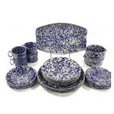 Bennington Potters Blue Agate Dish Set