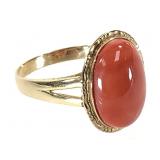 14K Coral Ring 3.0g TW Sz 8