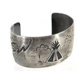 T Billy Navajo Sterling Cuff Bracelet 60.2g TW