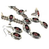 Shadowbox Coral Sterling Squash Blossom Set146g TW