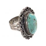 Sterling Turquoise Ring 9.9g TW