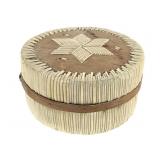 1909 Ojibwe Birchbark Quill Lidded Box