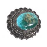 Unmarked Turquoise Pin Brooch18.8g TW