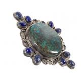 Chrysocolla Lapis Sterling Pendant 35.7g TW