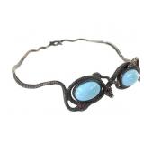 Sterling Larimar Serpent Bracelet 8.8g TW