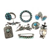 Sterling, Turquoise & Shell Accessories 31g TW
