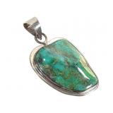 Sterling Turquoise Pendant 23.5g TW