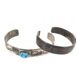 2 Sterling Bracelets Turquoise Coral