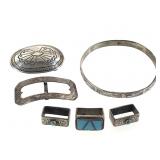 Sterling Turquoise Belt Pieces 34.9g TW