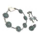 Turquoise & Silver Zuni Blossom Set 16.3g TW