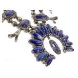 Lapis Lazuli Squash Blossom & Ster. Necklace 204gT