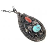 Al Joe Coral Turquoise Necklace 55.2g TW