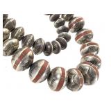 Navajo Pearls, Red Jasper Inset Bead Necklace 83gT